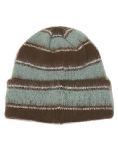 画像2: KANGOL FUZZY STRIPE BEANIE BROWN