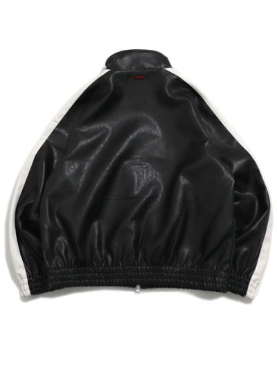 画像2: 【送料無料】FUBU FAUX LEATHER TRACK JACKET WHITE