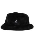 【送料無料】KANGOL FAUX FUR BUCKET-SOLID BLACK