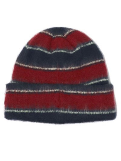 画像2: KANGOL FUZZY STRIPE BEANIE NAVY