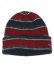 画像1: KANGOL FUZZY STRIPE BEANIE NAVY (1)