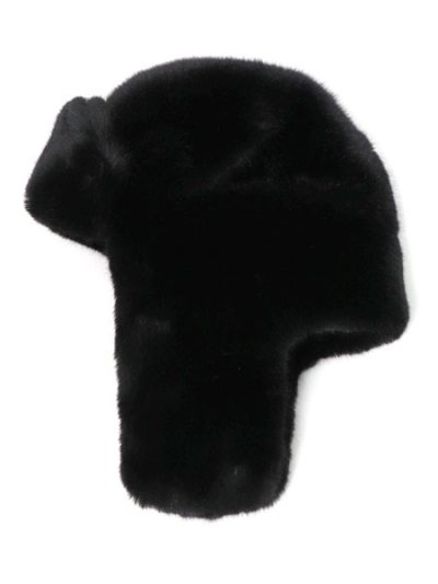 画像1: 【送料無料】KANGOL BLACK FAUX FUR TRAPPER