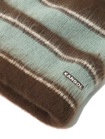 画像3: KANGOL FUZZY STRIPE BEANIE BROWN