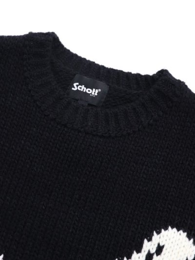 画像3: 【送料無料】SCHOTT CROSS BONE KNIT BLACK