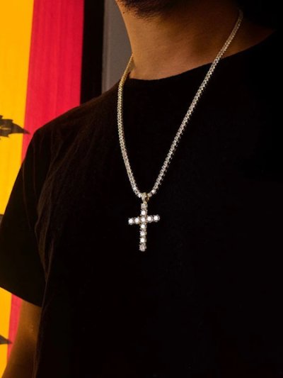 画像4: 【送料無料】KING ICE TENNIS CROSS 2.2" NECKLACE