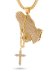 画像2: 【送料無料】KING ICE ROSARY PRAYING HANDS 2.3" NECKLACE (2)
