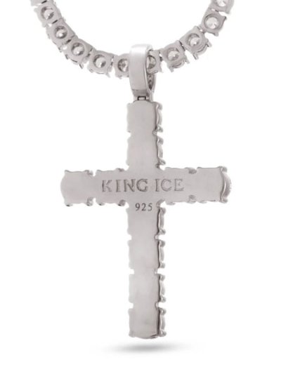 画像3: 【送料無料】KING ICE TENNIS CROSS 2.2" NECKLACE WHITE GOLD