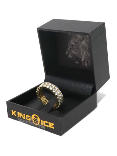 画像4: 【送料無料】KING ICE DOUBLE-ROW BRILLIANT-CUT GD VERMEIL RING