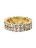 【送料無料】KING ICE DOUBLE-ROW BRILLIANT-CUT GD VERMEIL RING