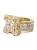 【送料無料】KING ICE PLATFORM GOLD VERMEIL RING