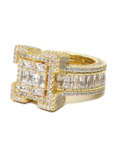 画像1: 【送料無料】KING ICE PLATFORM GOLD VERMEIL RING