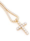 【送料無料】KING ICE TENNIS CROSS 2.2" NECKLACE