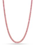 【送料無料】KING ICE PINK TENNIS CHAIN 18" ROSE GOLD GD PLATED