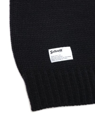 画像5: 【送料無料】SCHOTT CROSS BONE KNIT BLACK