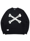 【送料無料】SCHOTT CROSS BONE KNIT BLACK