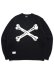 画像1: 【送料無料】SCHOTT CROSS BONE KNIT BLACK (1)