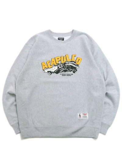 画像1: 【送料無料】ACAPULCO GOLD MESSED UP CREWNECK SWEATSHIRT HEATHER GRY