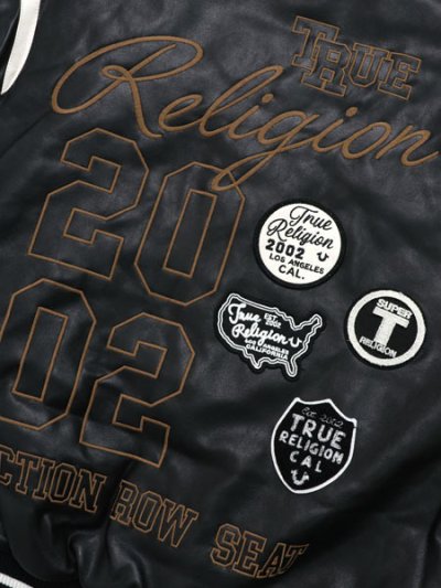 画像6: 【送料無料】TRUE RELIGION RETRO VARSITY JACKET BLACK