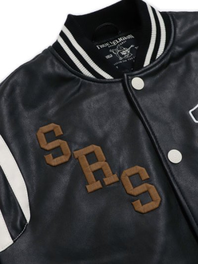 画像4: 【送料無料】TRUE RELIGION RETRO VARSITY JACKET BLACK