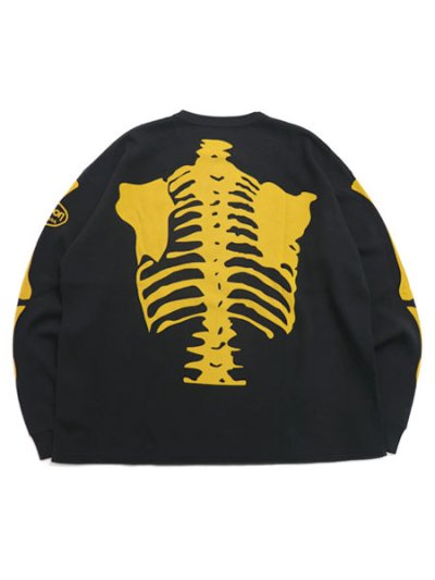 画像2: 【送料無料】VANSON SKELTON BONES THERMAL LS TEE BLACK/YELLOW