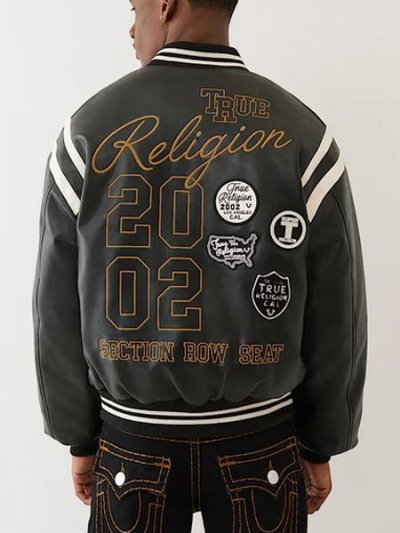 画像9: 【送料無料】TRUE RELIGION RETRO VARSITY JACKET BLACK