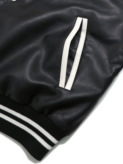 画像5: 【送料無料】TRUE RELIGION RETRO VARSITY JACKET BLACK