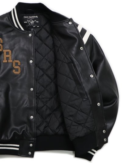 画像7: 【送料無料】TRUE RELIGION RETRO VARSITY JACKET BLACK