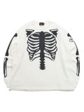 【送料無料】VANSON SKELTON BONES THERMAL LS TEE WHITE/BLACK