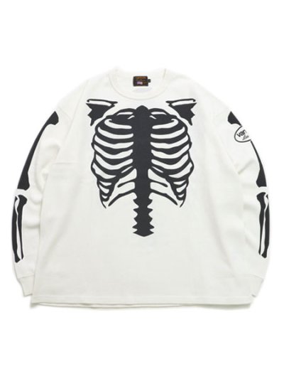 画像1: 【送料無料】VANSON SKELTON BONES THERMAL LS TEE WHITE/BLACK
