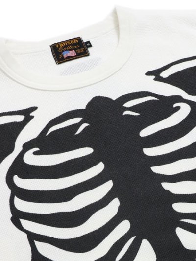 画像3: 【送料無料】VANSON SKELTON BONES THERMAL LS TEE WHITE/BLACK