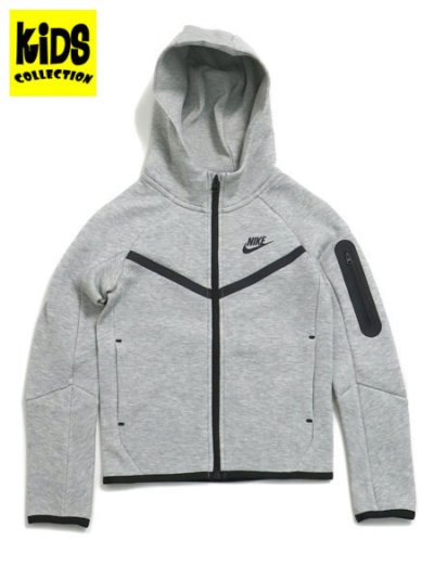 画像1: 【送料無料】【KIDS】NIKE YTH TECH FLEECE FULL ZIP HOODIE-DK GY H