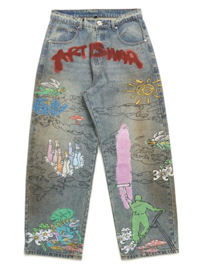 画像1: 【送料無料】WNTD APPAREL ART IS WAR PAINTER PANTS