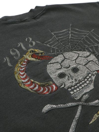 画像4: 【送料無料】SCHOTT PIGMENT SKULL AND SNAKE CREW SWEAT