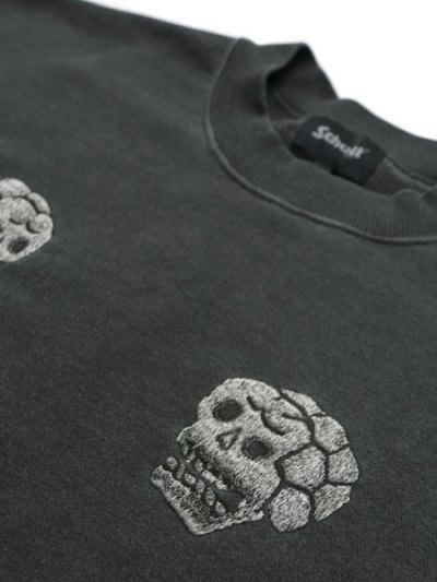 画像3: 【送料無料】SCHOTT PIGMENT SKULL AND SNAKE CREW SWEAT
