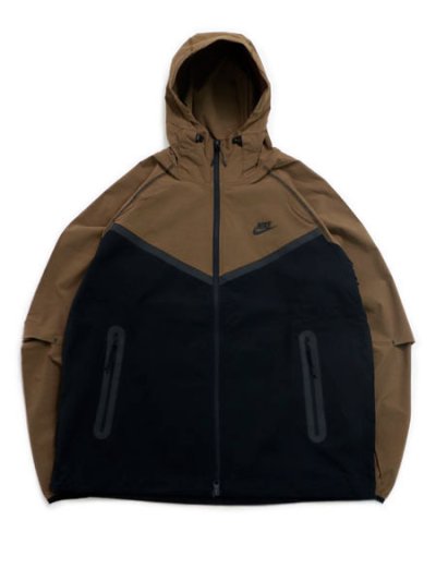 画像1: 【送料無料】NIKE TECH WINDRUNNER WOVEN FZ JACKET-BK/MW BR