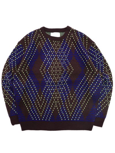 画像1: 【送料無料】WHIMSY SOCKS BIG ARGYLE SWETER BROWN