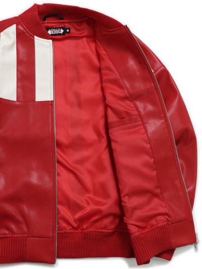 画像8: 【送料無料】TROOP CHAMPION FAUX LEATHER JACKET RED/WHITE