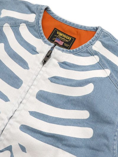 画像3: 【送料無料】VANSON DENIM RIDERS JACKET BLUE