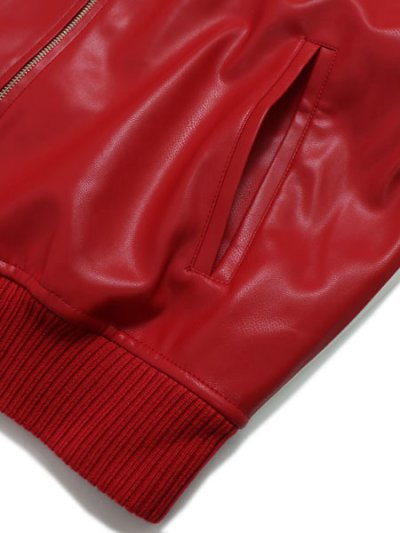 画像4: 【送料無料】TROOP CHAMPION FAUX LEATHER JACKET RED/WHITE