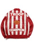 【送料無料】TROOP CHAMPION FAUX LEATHER JACKET RED/WHITE
