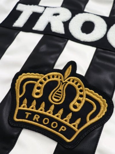 画像6: 【送料無料】TROOP CHAMPION FAUX LEATHER JACKET BLACK/WHITE