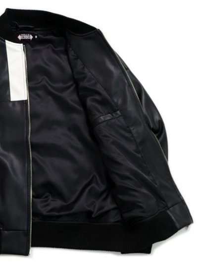 画像8: 【送料無料】TROOP CHAMPION FAUX LEATHER JACKET BLACK/WHITE