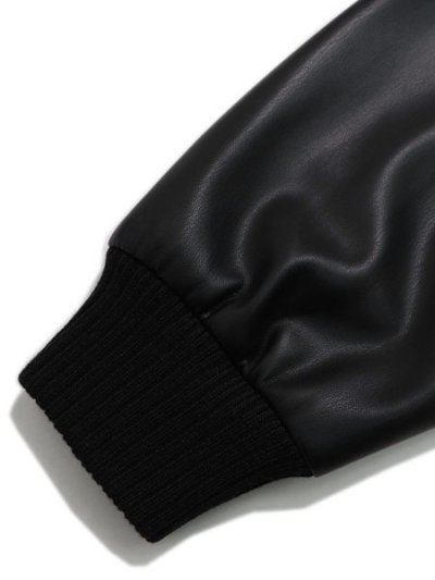 画像9: 【送料無料】TROOP CHAMPION FAUX LEATHER JACKET BLACK/WHITE
