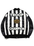 【送料無料】TROOP CHAMPION FAUX LEATHER JACKET BLACK/WHITE