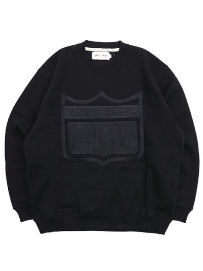 画像1: 【送料無料】WEST WEAR GFL EMBROIDERY LOGO CREWNECK LTD BLK/BLK
