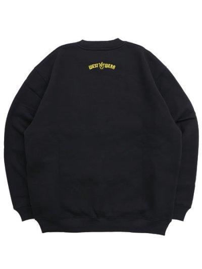 画像2: 【送料無料】WEST WEAR ES EMBROIDERY LOGO CREWNECK BLACK/YEL/SLV