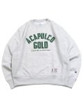 【送料無料】ACAPULCO GOLD ARCH LOGO CREWNECK SWEATSHIRT SILVER GREY