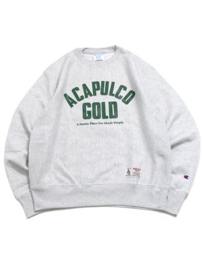 画像1: 【送料無料】ACAPULCO GOLD ARCH LOGO CREWNECK SWEATSHIRT SILVER GREY