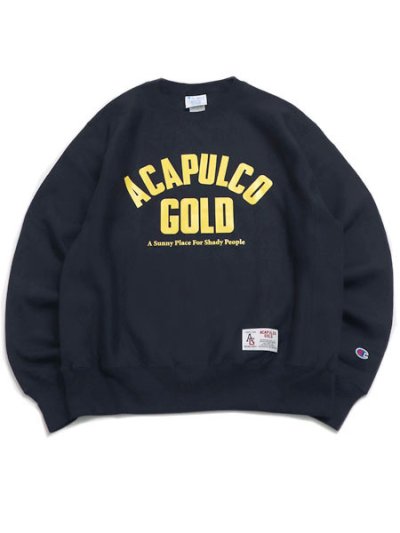 画像1: 【送料無料】ACAPULCO GOLD ARCH LOGO CREWNECK SWEATSHIRT NAVY