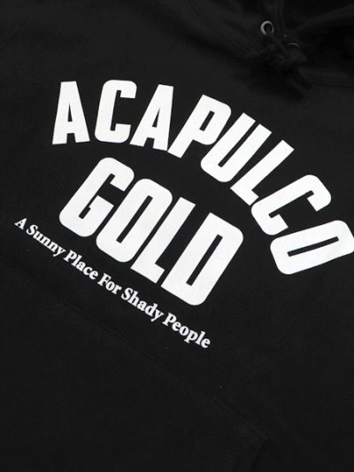 画像3: 【送料無料】ACAPULCO GOLD ARCH LOGO HOODED SWEATSHIRT BLACK